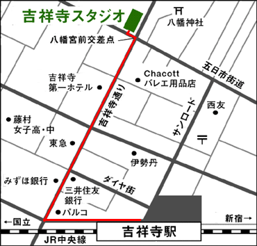 スタジオへのルート